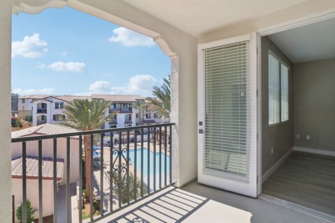 a view of the pool from the balcony at Arrive Temecula